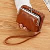 New PU Leather Women Short Wallet with Strap Hasp Design Coin Purse Large Capacity Slim Small Wallet Women Girls