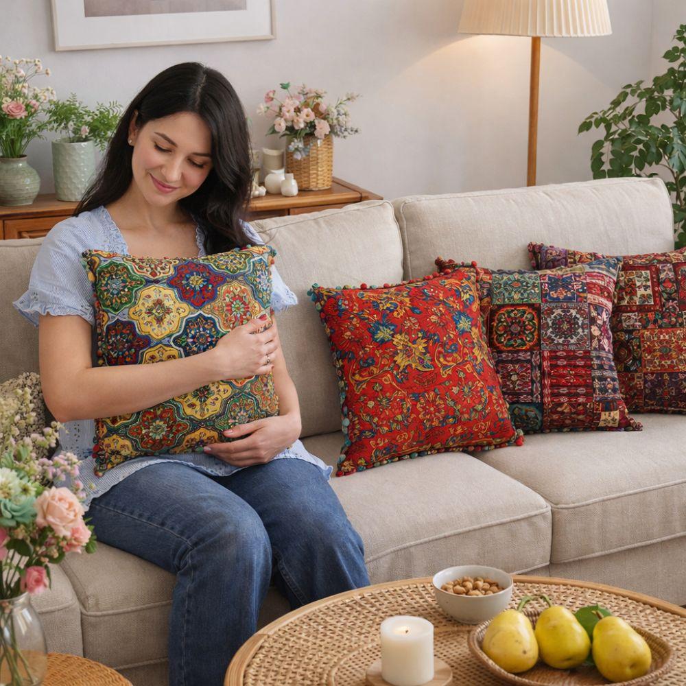 Retro Ethnic Style Cushion Super Soft Throw Pillows Household Decorative Cushion  Living Room Decor