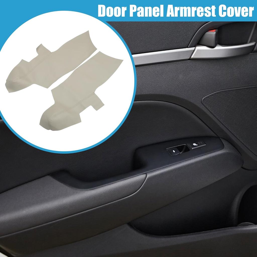Car Front Door Panel Armrest Cover Interior Door Trims for Hyundai Santa Fe 2006-2012 Beige 1 Pair