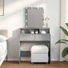 VidaXL Dressing Table with LED Sonoma Grey 80x41x144.5 Cm, Makeup Table, Bedroom Dressing Table, Dressing Table with 848183