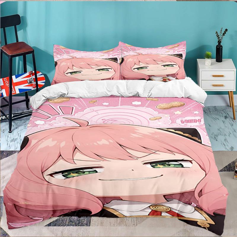 Fantasy Battle Anya 3pcs Bedding Set,Including 1pc Duvet Cover And 2pcs Pillowcases Perfect Gift for Christmas,Ideal for Bedroom, Dormitory