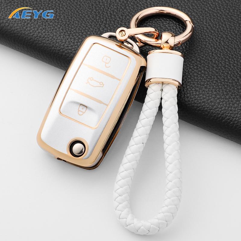 Soft Tpu Car Key Case Cover Shell Fob For Vw Volkswagen Polo Tiguan Passat B5 B6 B7 Golf 4 5 6 Mk6 Jetta Lavida Accessories Bag