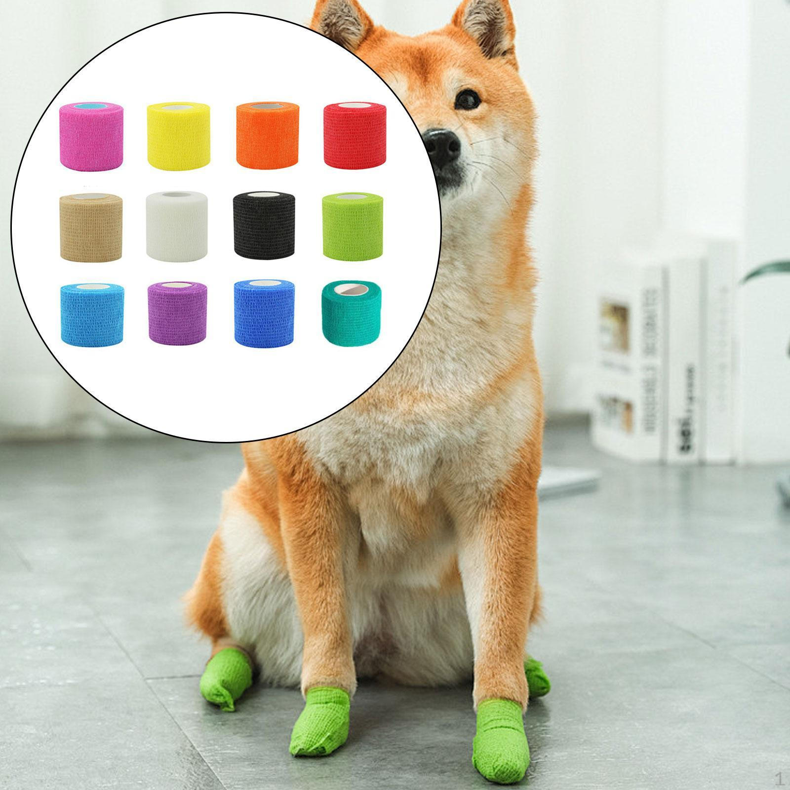 

12 штук Когезивный бинт-обертывание Эластичная спортивная лента Легко рвется Ветеринары для 7.5cm