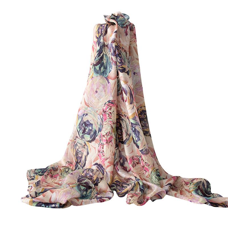 Long Scarf 100% Silk Scarf Long Medium Long Vacation Shawl Women