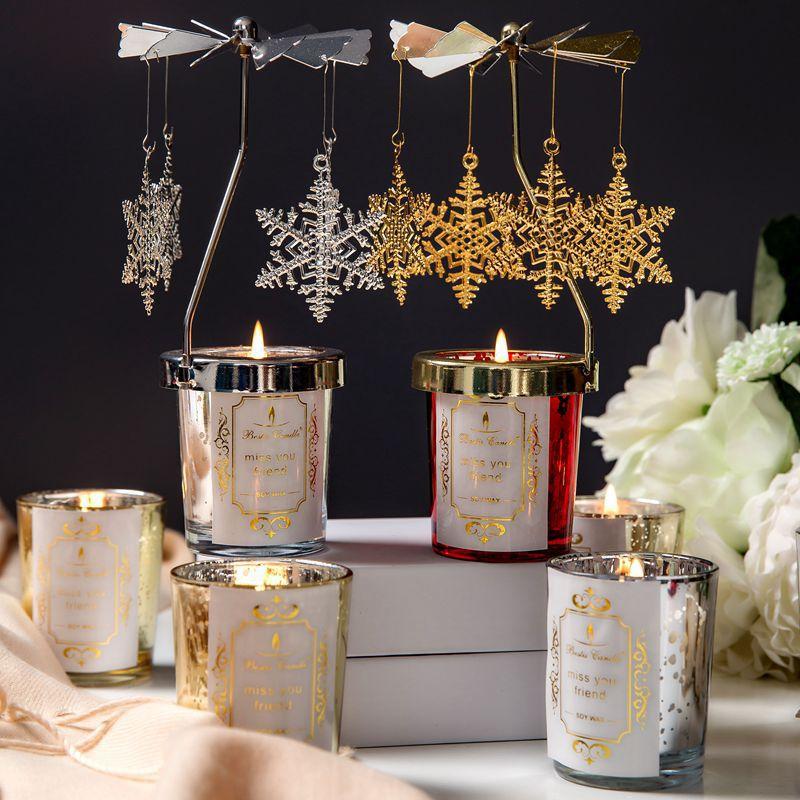 Aromatherapy Candles Glass Cup Three-color Fragrance Soybean Wax Fragrance Souvenir Gift Box Hotel