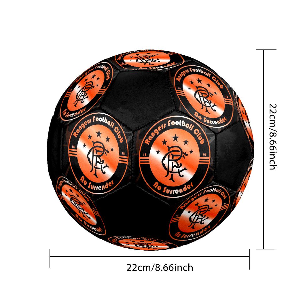 Rangers F.C Indoor Soccer Ball Colorful Machine Stitched PVC Size 5 Team Training Competition Ready Durable High-Bounce Cool Sports Gift