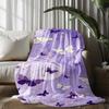 Butterfly Pattern Blanket Microfiber Flannel Cover Blanket Bedroom Living Room Sofa Soft And Comfortable Home Decoration