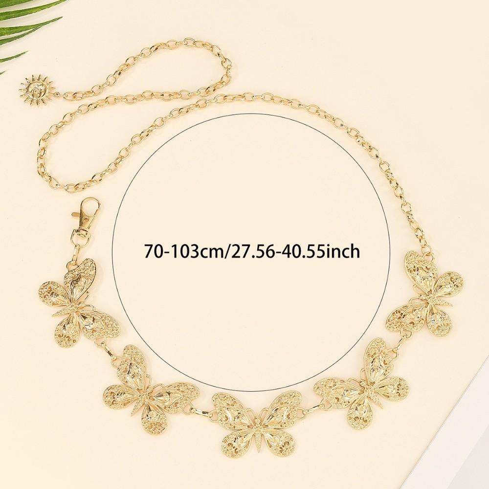 Butterflies Waist Chain Belt Punk Fashion Belts Fashion Metal Waist Chain  Women золотой