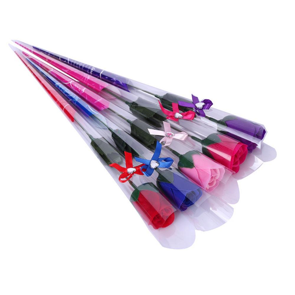 Single Soap Flower Rose Wedding Arrangement Valentine's Day Simulation Bouquet Immortality Flower Night Stall