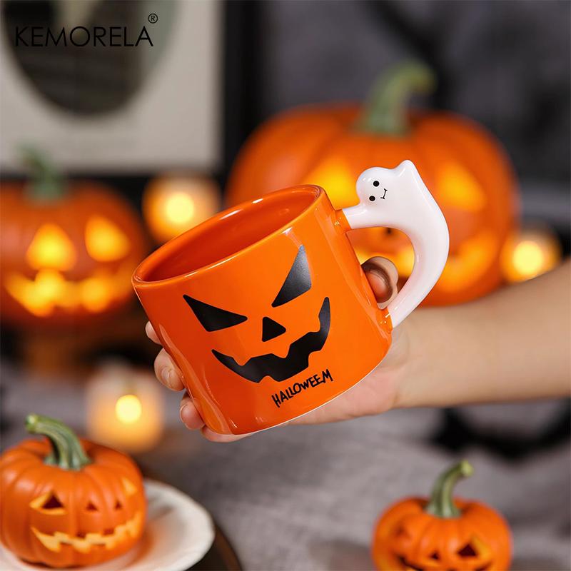 

1PC 400ml Ceramic Halloween Mug with Decorative Pattern Coffee Cup Birthday Tabletop Drinkware for Halloween Party Gifts 400ml