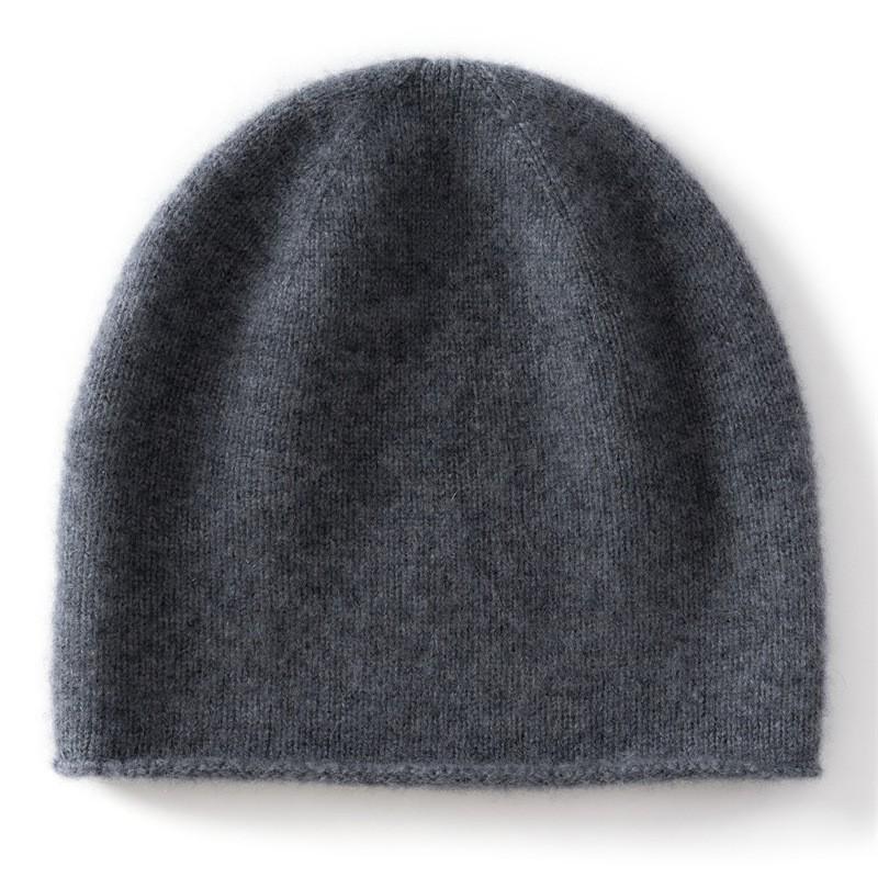100% Pure Cashmere Knit Beanie Hat Kids Winter Warm Unisex Soft Simple Style