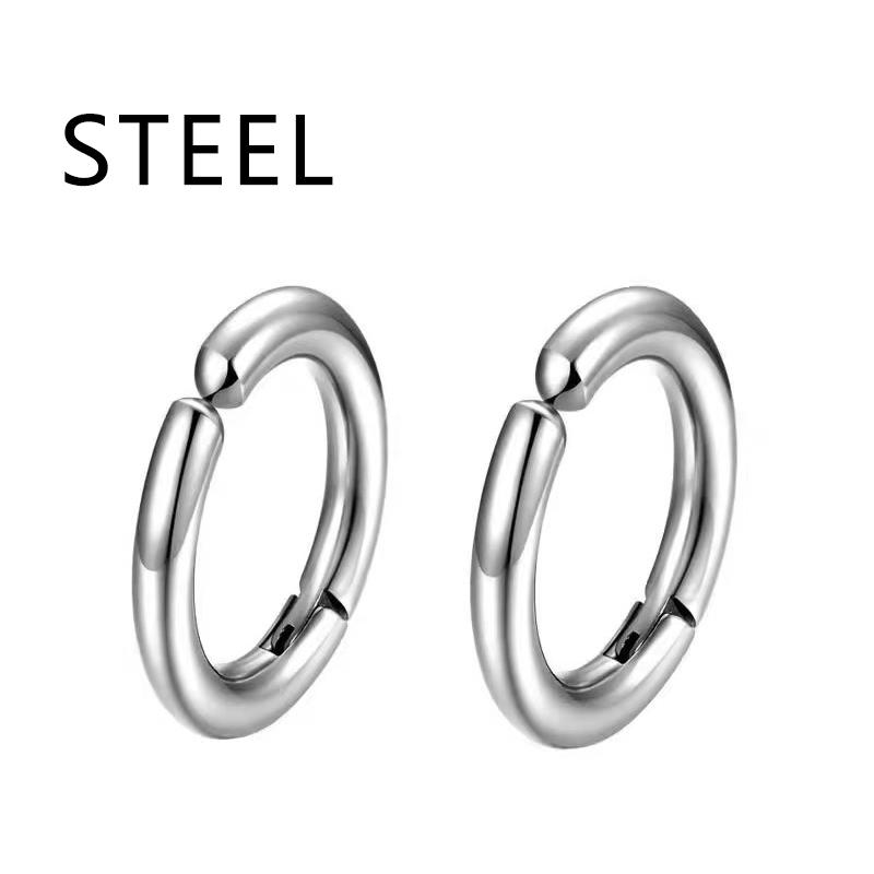 1/12 Pairs Stainless Steel Non-Piercing Magnetic Stud Earrings Unisex CZ Magnet Ear Clip Women And Men Punk Hip Hop Earring Set