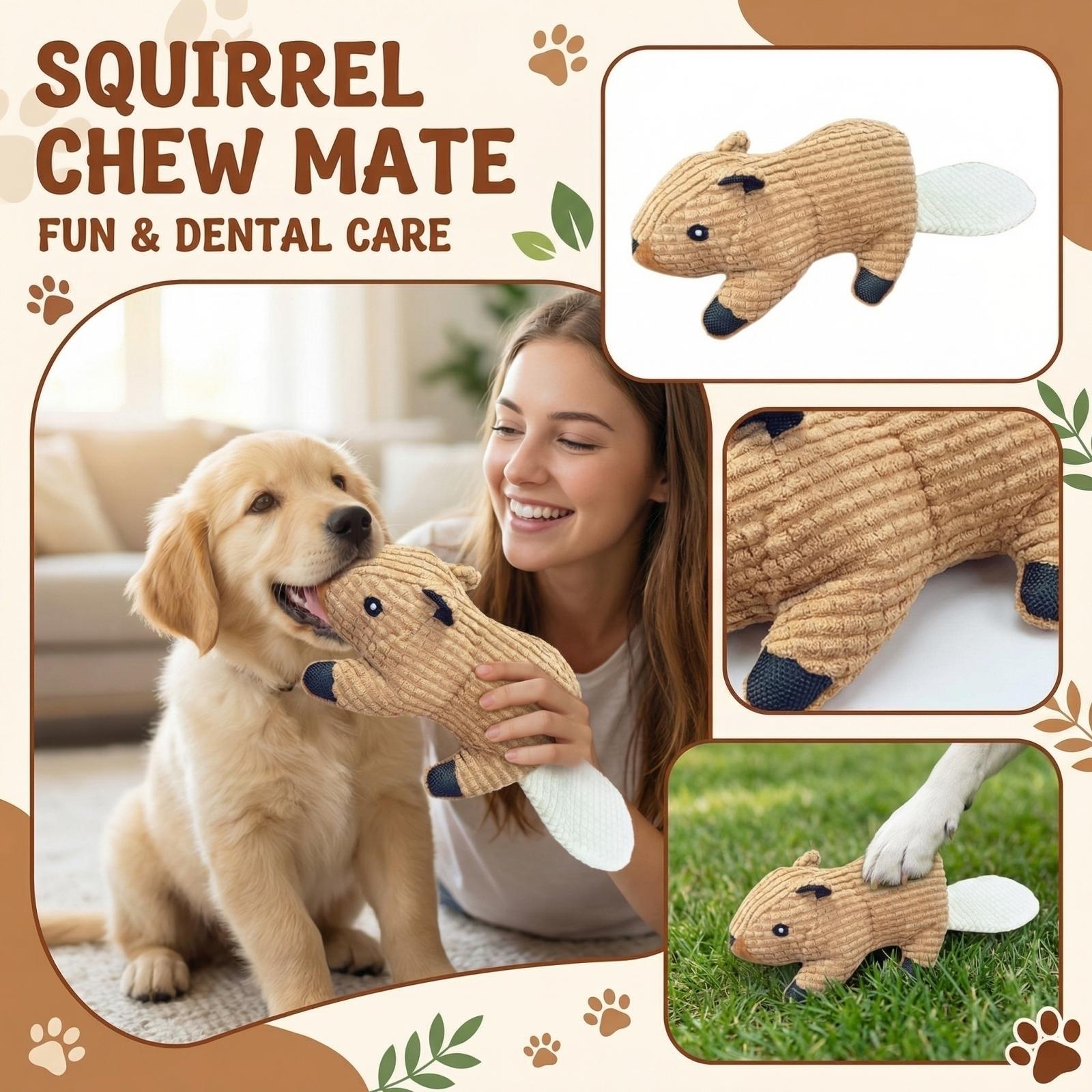 

Игрушка для питомца Белка Пищащая Зубочистка Плюшевая Собачья Игрушка Принадлежности One Size