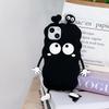 Funny 3D Cartoon Coal Ball Elf Case Soft Silicone Cover For iPhone 16 15 14 13 12 11 Pro X XS Max XR 6 6S 7 8 Plus SE 2020 2022