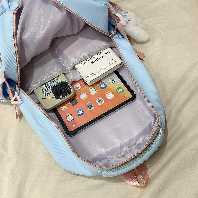 New fresh and sweet candy color bar junior high school students lightweight large capacity backpack