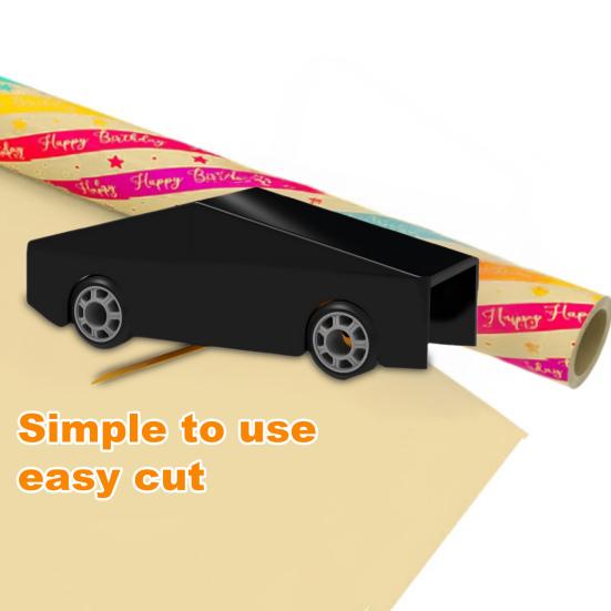 Wrapping Paper Cutters Plastic Gift Wrap Roll Cutters Portable Christmas Gift Wrap Dispenser Safety Blade Gift Wrap Tool for Holiday Packaging