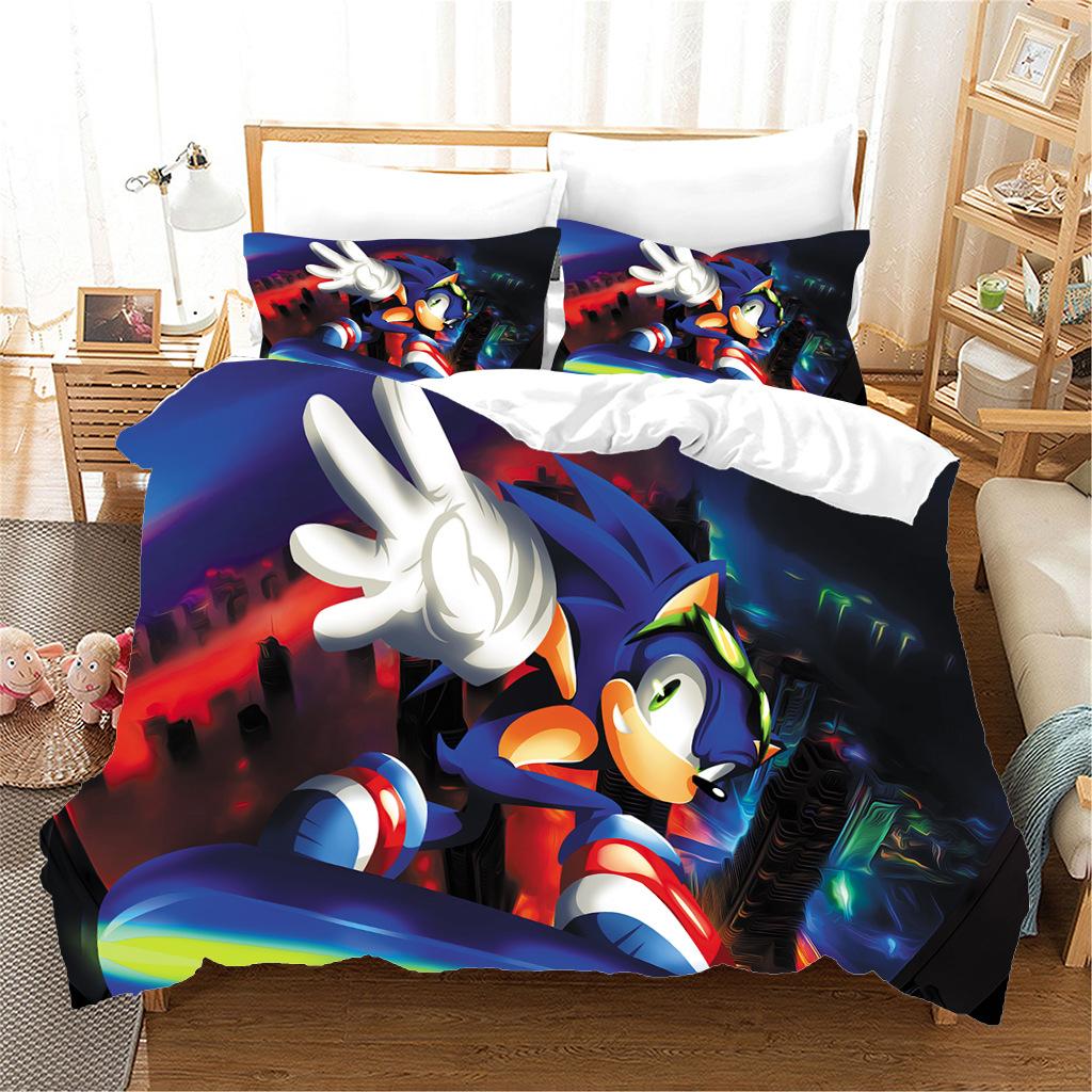 

Printed Bedding Three-Piece Digital Printed Quilt Cover Pillowcase Bed Sheet 135*200