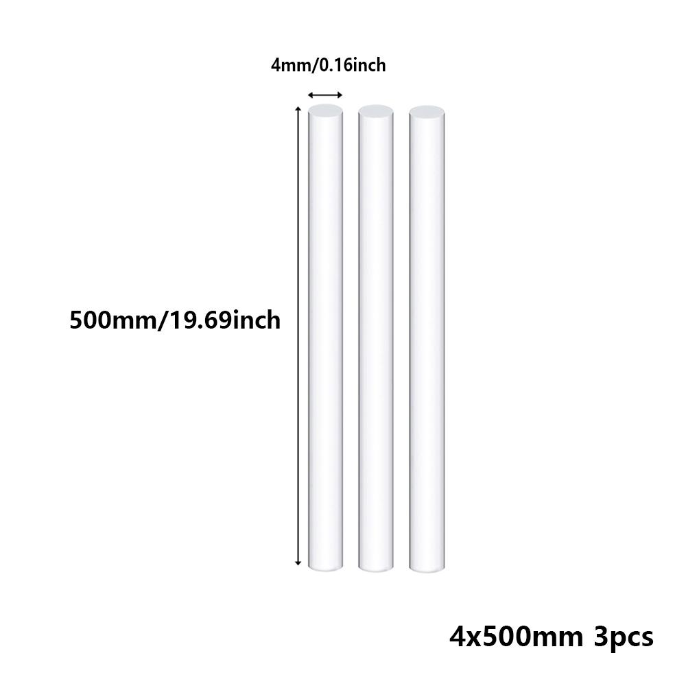 1-5pcs DIY Clear Acrylic Rods 500mm Round Bars - Easy Cut & Shape for Custom Builds, Craft Projects