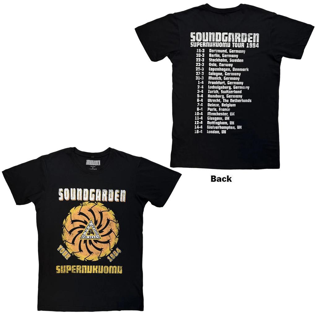 Soundgarden Carbon T-Shirt: Superunknown Tour '94 (Black) (Back Print) OFFICIAL