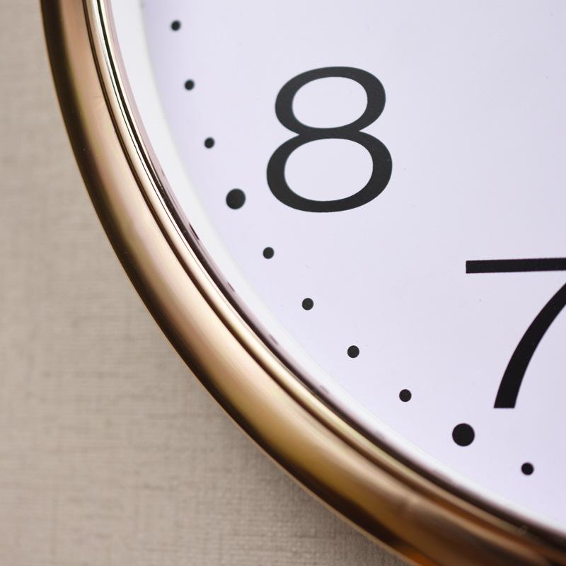 12-inch Plastic Electroplating Quartz Clock Bedroom Living Room Wall Clock Simple Clock Customized Advertising Clock