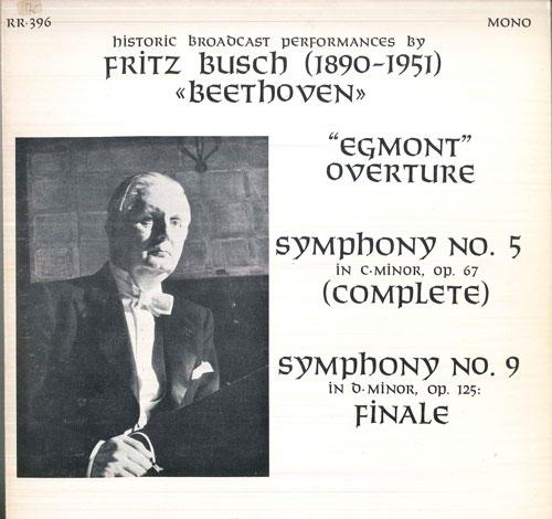 

LP Record FRITZ BUSCH, DANISH RADIO ORCHESTRA - Beethoven Egmont Overture / Symphon RR396 RECITAL RECORDS 1975 US Classical Used