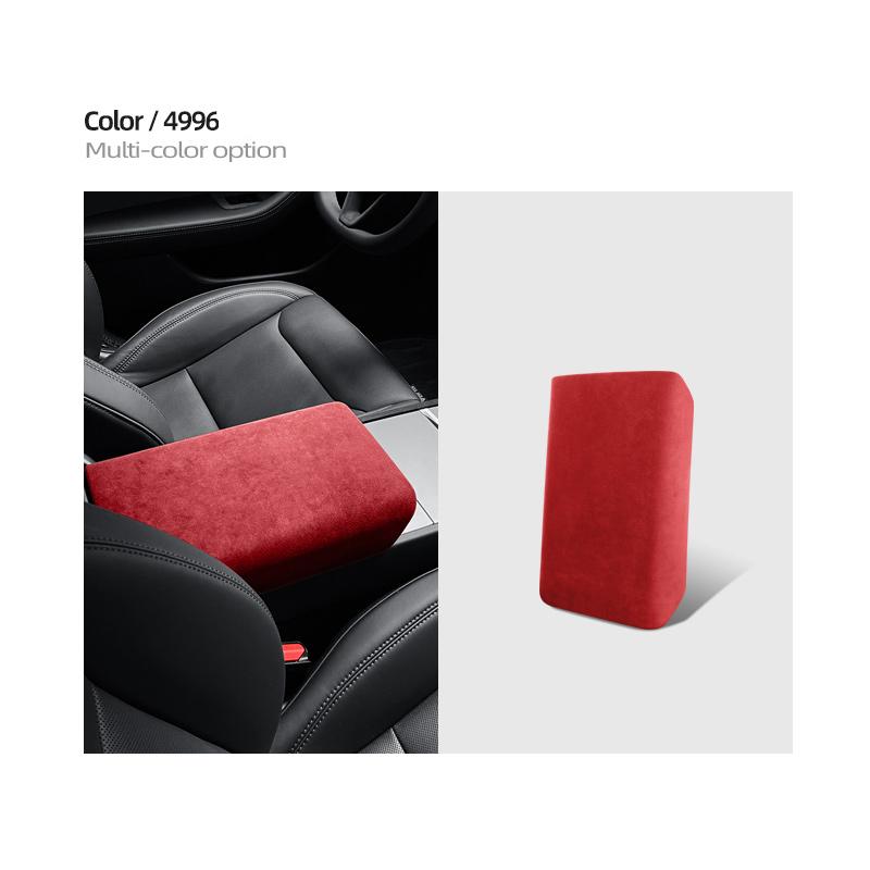 For Tesla Model 3 Highland 2024 Italian Premium Suede Car Interior Center Console Armrest Box Lid Panel Protective Cover