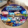 Blox Fruits Adventure Brugerdefineret Navn Rund Tæppe Tæppe Til Stue Soveværelse Sofa Legeværelse Indretning Skridsikker Gulvmåtte