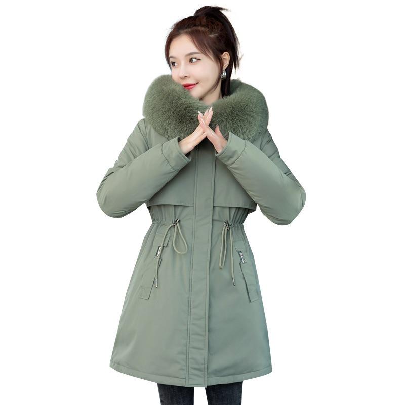 Medium and Long Pie Overcomes Women's Winter New Versatile Warm Cotton-padded Clothing Fashion and Thin Cotton-padded Jacket Women's Jacket