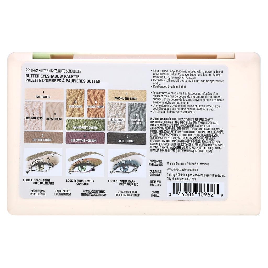 Butter Eyeshadow Palette, Pf10962 Sultry Knights, 15.6G(0.55Oz)
