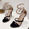 Fashion Eilyken Design Style Snake Print Leather Twining Ankle Strap Women Sandals Sexy Open Toe Stiletto High Heels Stripper Shoes