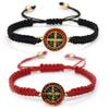 Christian Bracelet Of Saint Benedict, Red Or Black Cord Chain, Saint Benedict Cross Bracelet, Lucky Charm, Jewelry For Men And Women.