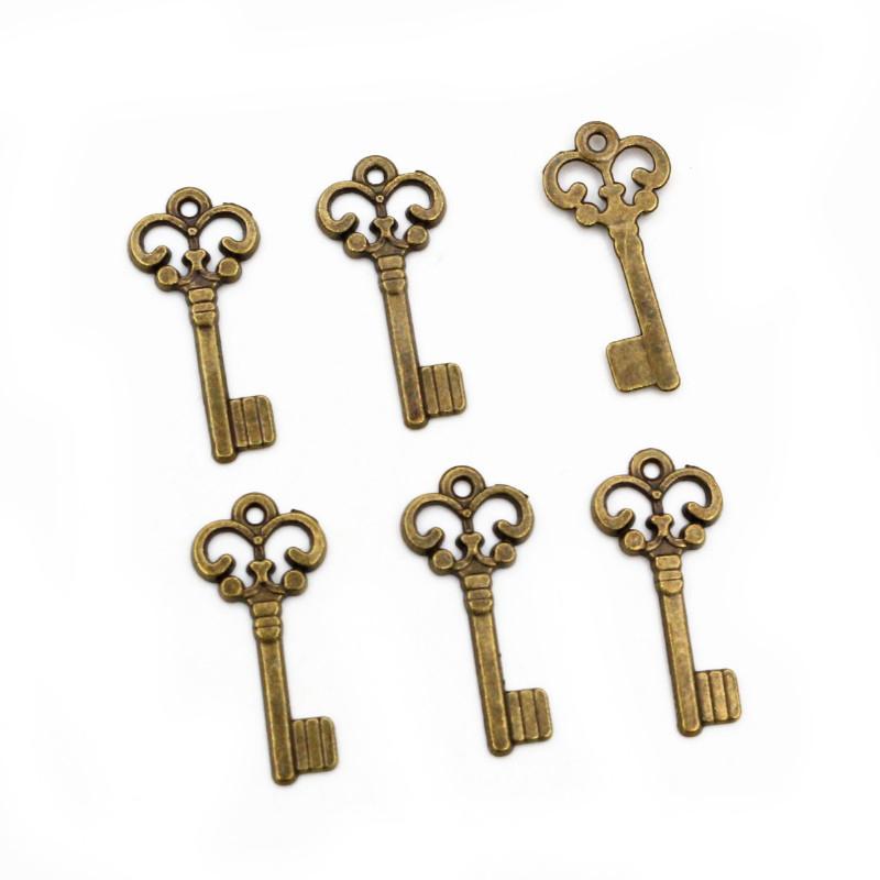 50 шт. 21x10 мм Винтажные Маленькие Подвески-Ключики Античный Бронзовый Посеребренный Ручной Работы Подвески-Заготовки для Браслета Ожерелья