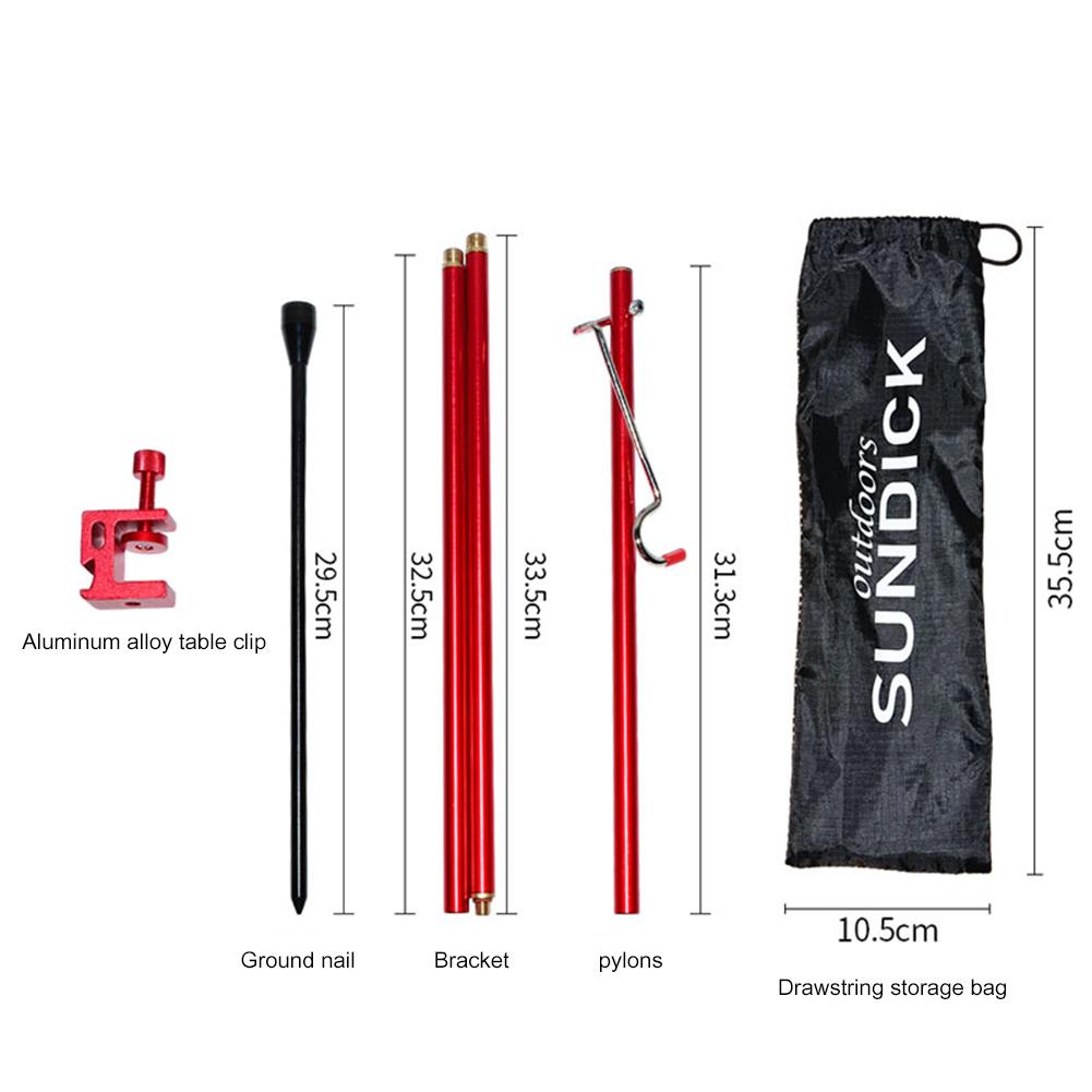 Adjustable Foldable Lamp Rod Desk Clamp Light Holder Pole for Camping BBQ Hiking Outdoor Searchlight Camping Lantern Lamp