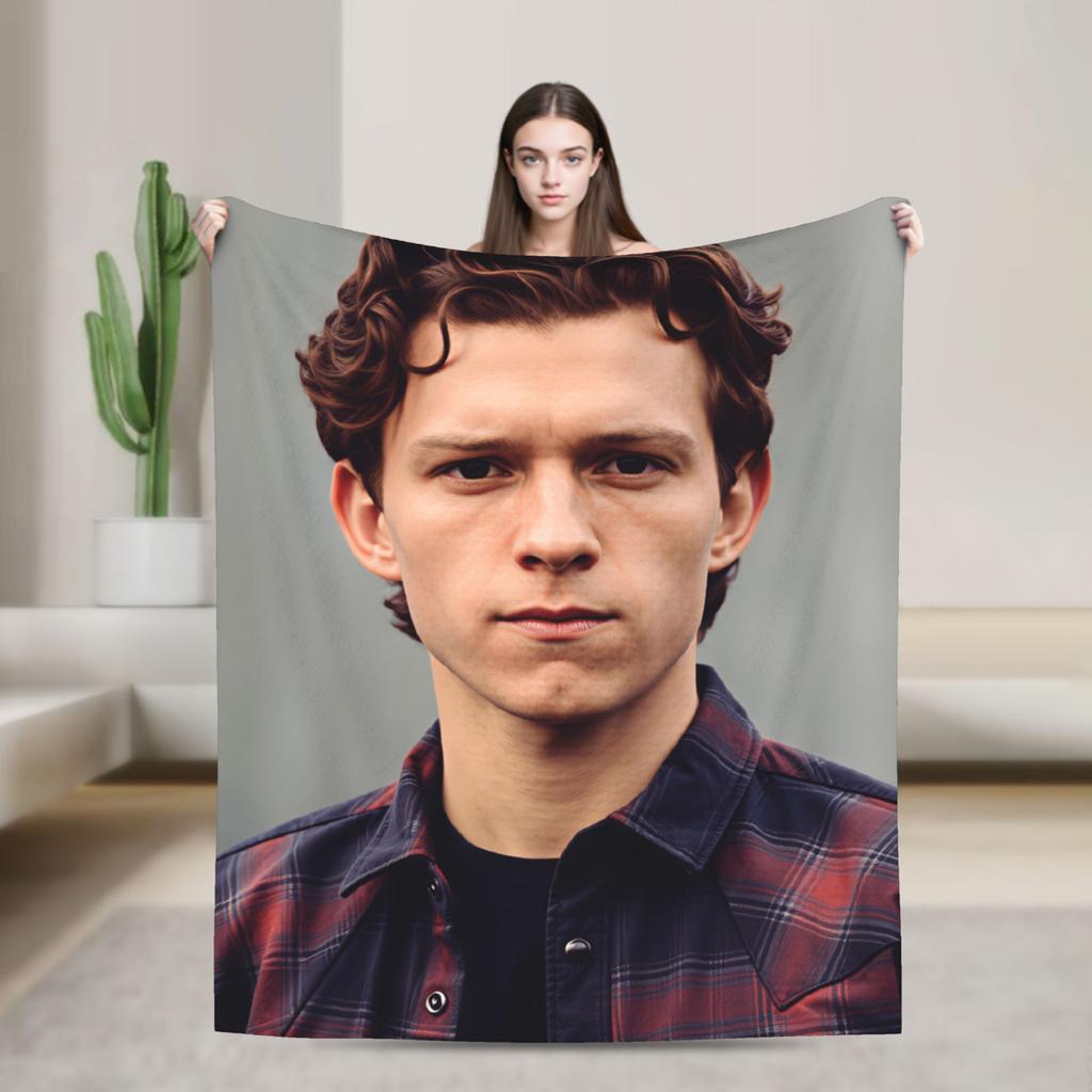 Tom Holland Warm Blanket For Living Room Funny Throw Blanket Spring Travel Car Flannel Bedspread