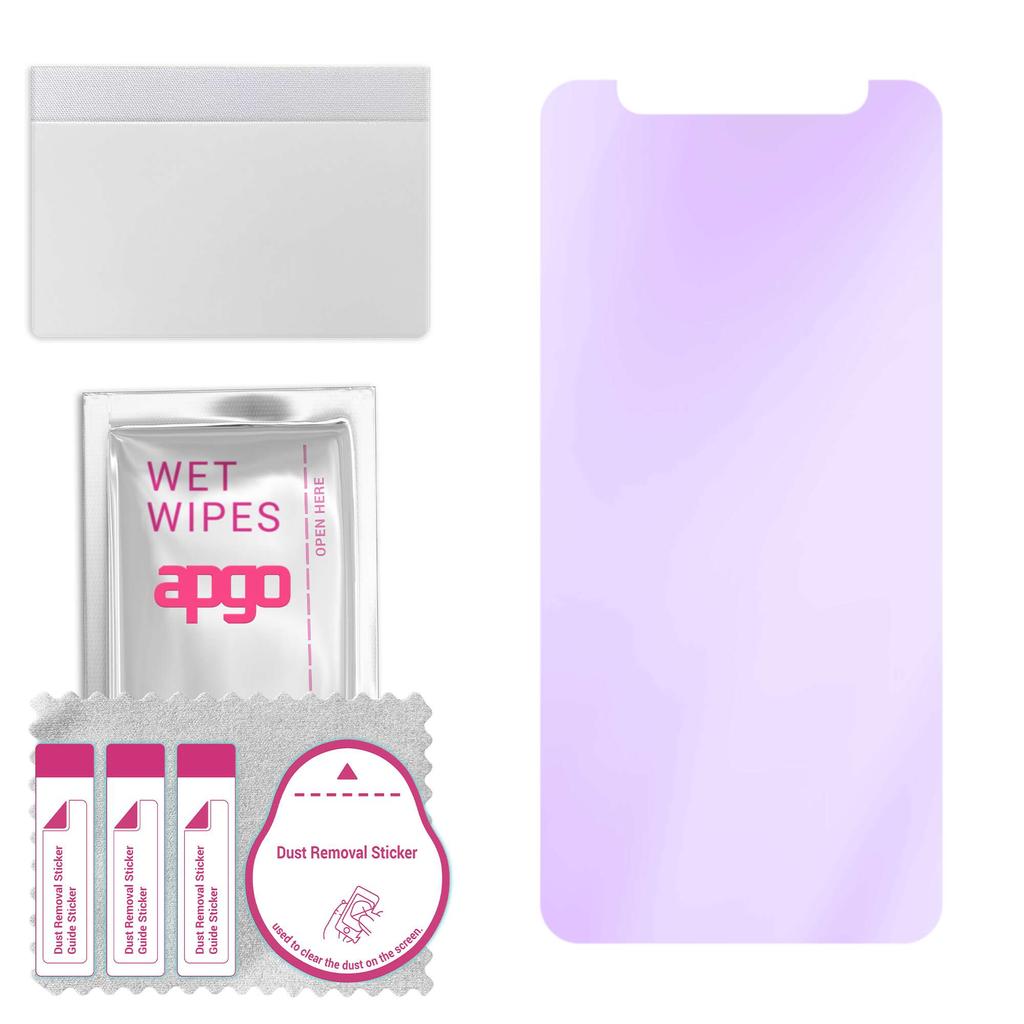 apgo Anti-Blue 9H Hybrid protective glass compatible with Cubot J5, flexible nano glass, great replacement for tempered glass, scratch-resistant, full