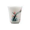 Hand-Painted Raw Jade Porcelain Tea Cup - Underglaze Blue and White Kung Fu Single Cup
