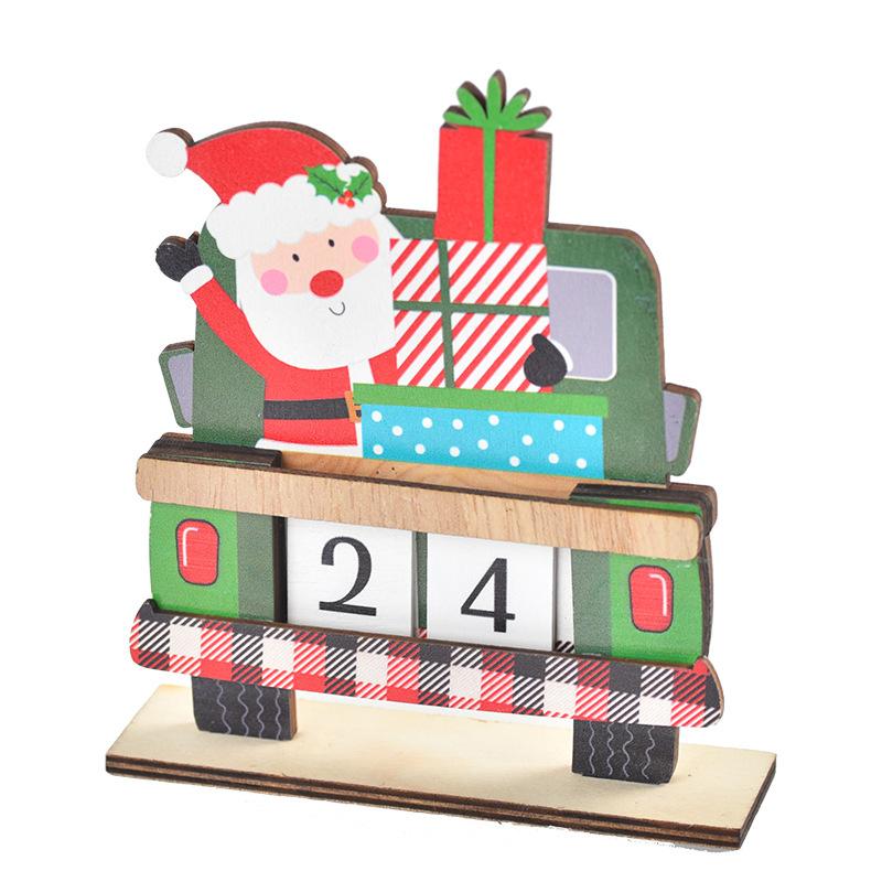 Christmas, Painted, Wooden, Creative DIY Calendar Ornaments, Children's Assembled Gifts, Christmas Decorative Ornaments