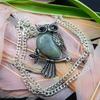 Silver 925 Rutile Quartz Owl Fancy Shape 118.45 Ct Pendant With Chain Natural P-2071-S