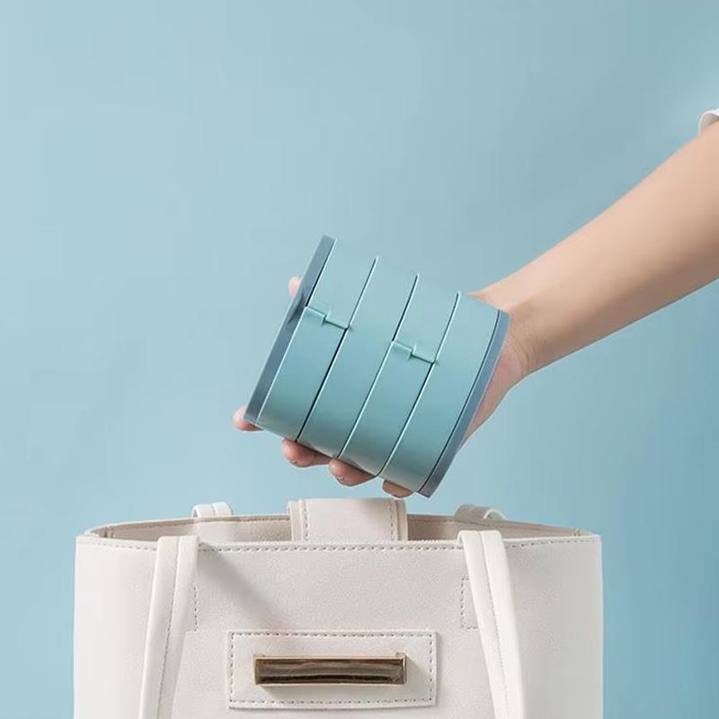1Pc Jewelry Stand Holder Display Tray Multilayer Rotating Jewelry Storage Box With Mirror Plastic Makeup Box
