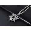 JMXD Men's Retro Titanium Steel Hexagram Gemstone Pendant Necklace | Hypoallergenic Durable Zirconia Jewelry | Daily Wear Statement Piece