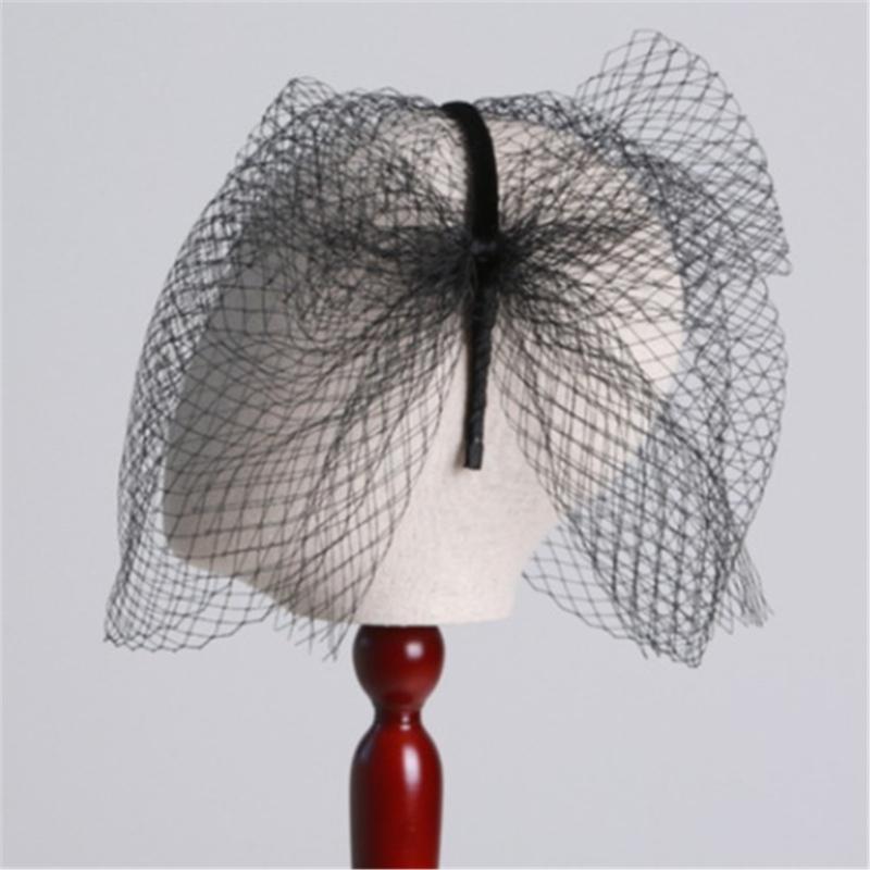 Birdcage Wedding Veil Hairband for Bride Half Face Cover Veil Headband Dance Party Elegant Headdress Evening Party Veil
