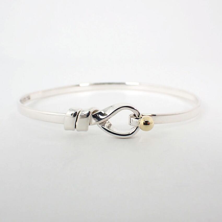 [Pre-owned] TIFFANY 925/750 Hook & Eye Bangle/j45-2