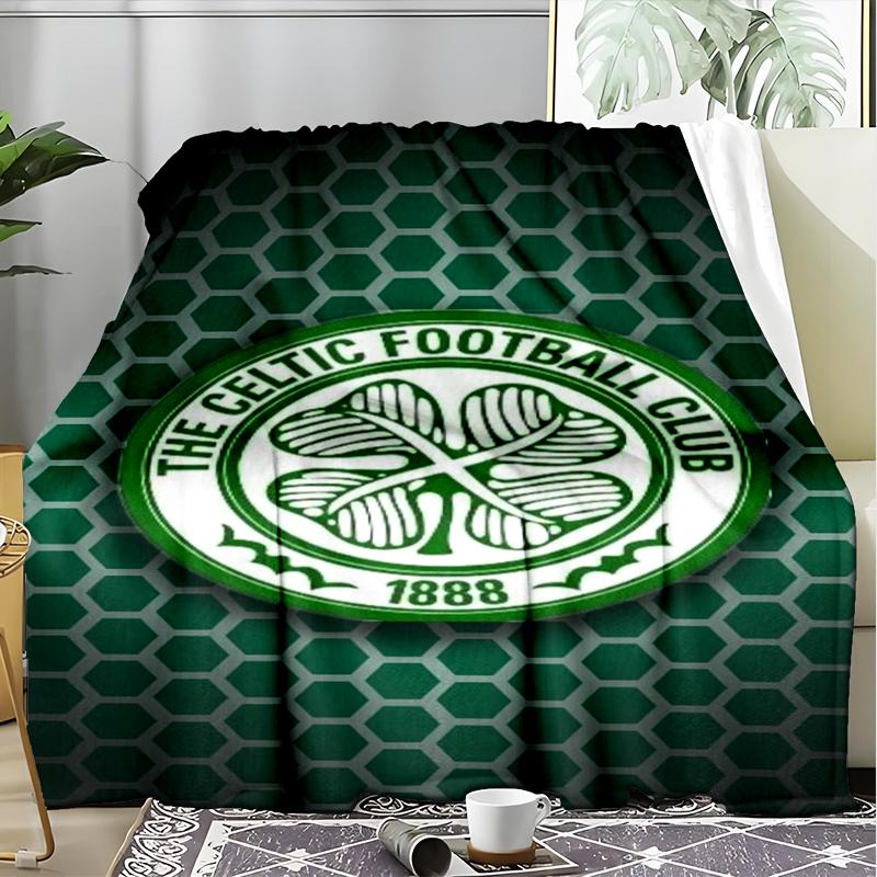 1pz Coperta Morbida in Flanella Stampata con Stemma del Celtic Football Club per Camera da Letto Adulti Soggiorno Divano Campeggio Viaggio Regali per Fan Regali di Natale
