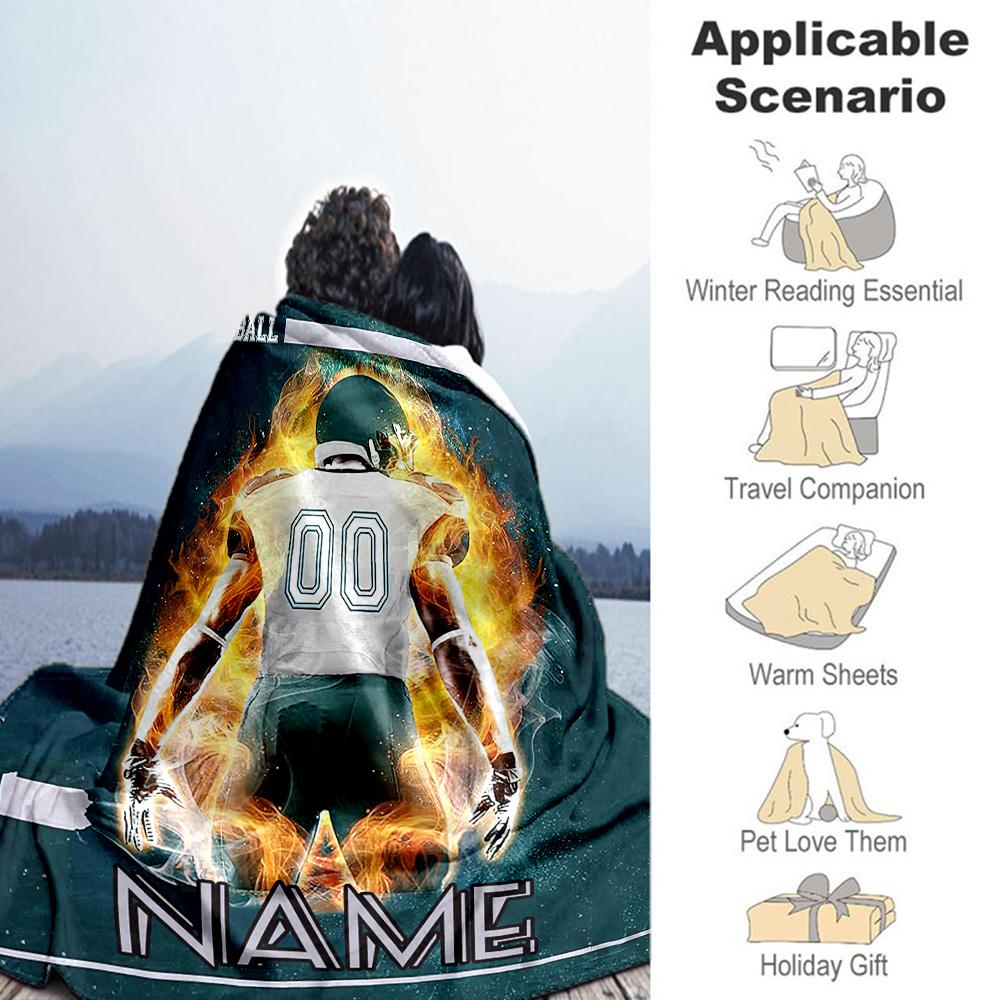 Rugby Style45 Customize Text Blanket Gift Personalized Blanket Comfortable Perfect for Couch Picnics Office Chair Nap Ideal for All Seasons