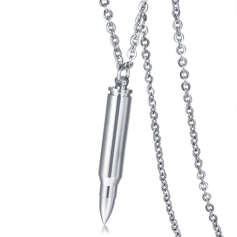 

Stainless Steel Bullet Pendant Necklace Personalized Hip Hop Laser English, Accessories Jewelry Pn-899