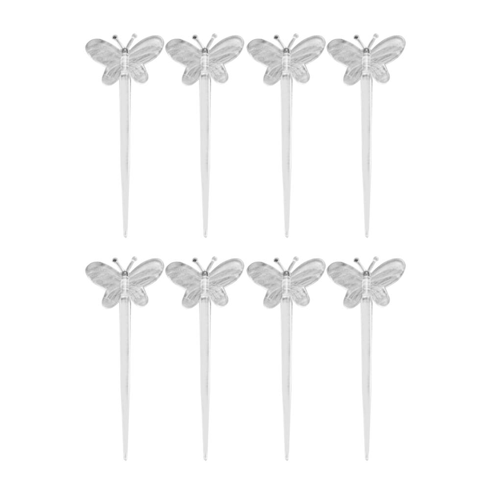 200Pcs Cartoon Fruit Picks Long Handle Plastic Food Toothpicks Party Snack Dessert Sticks Mixed Colors