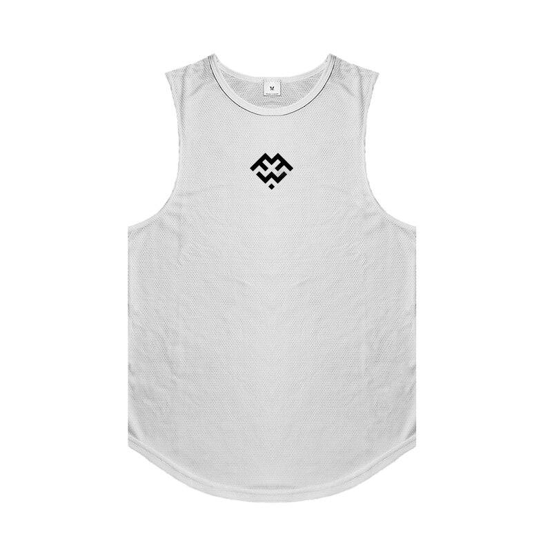 Muscleguys Men's Gym Clothes Bodybuilding TankTop Summer Fitness Sleeveless T-shirt Professional Bodybuilding Vest Mesh Breathable Singlet