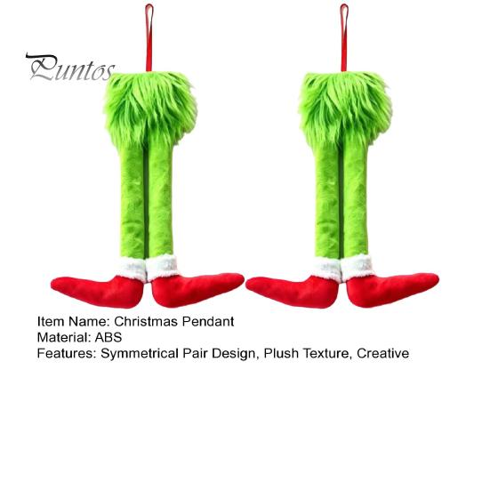 Plüsch Grüne Elfen Dekorationen 2 Stück Weihnachtsauto Bein Dekoration, Langes Haar Hängende Lustige Feiertags Spiegel Ornament für Zuhause Kamin Baum Dekor,