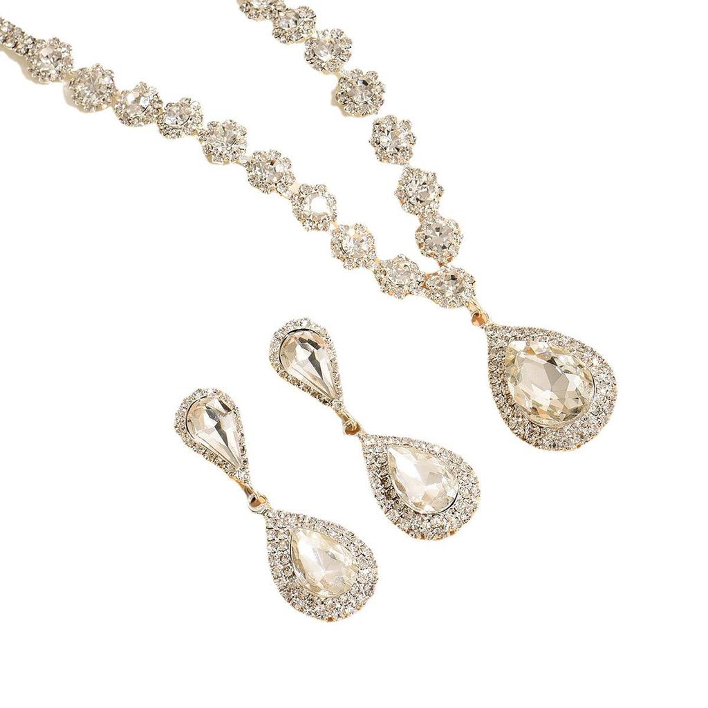 Bridal Crystal Jewelry Set: Versatile Necklace & Earrings
