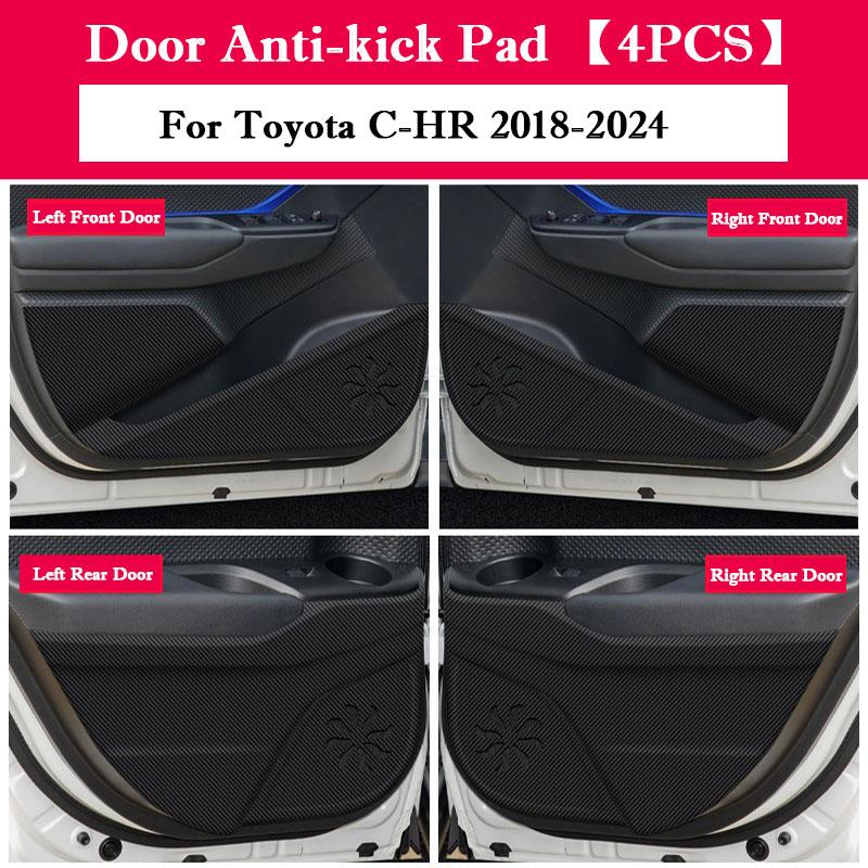 Voor Toyota C-HR CHR 2018 - 2024 Auto Deur Anti-Stoot Pad Koolstofvezel Deuren Beschermende Sticker Auto Interieur Modificatie